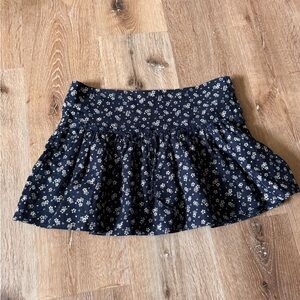 L’agence Navy Floral Ruffle Mini Skirt Size 2